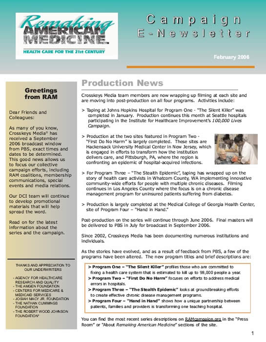 February 2006 RAM Camapign E-Newsletter Cover